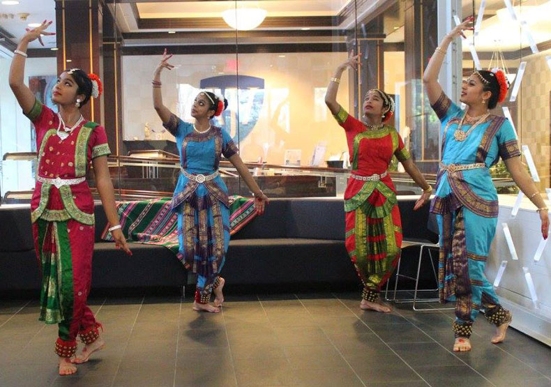 Photo of diverse dancers in lobby