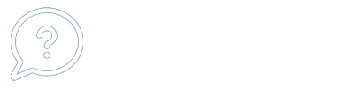 Want to learn more? white icon of question mark inside comment bubble