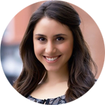 photo of smiling woman in a circle