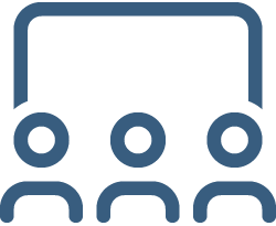 icon of three people in front of screen