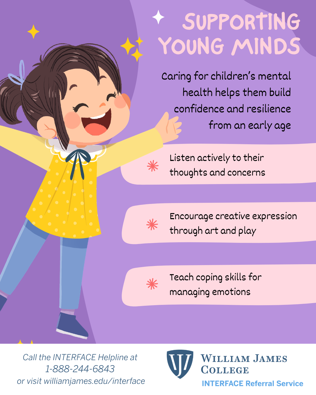 Supporting Young Minds social media graphic for august