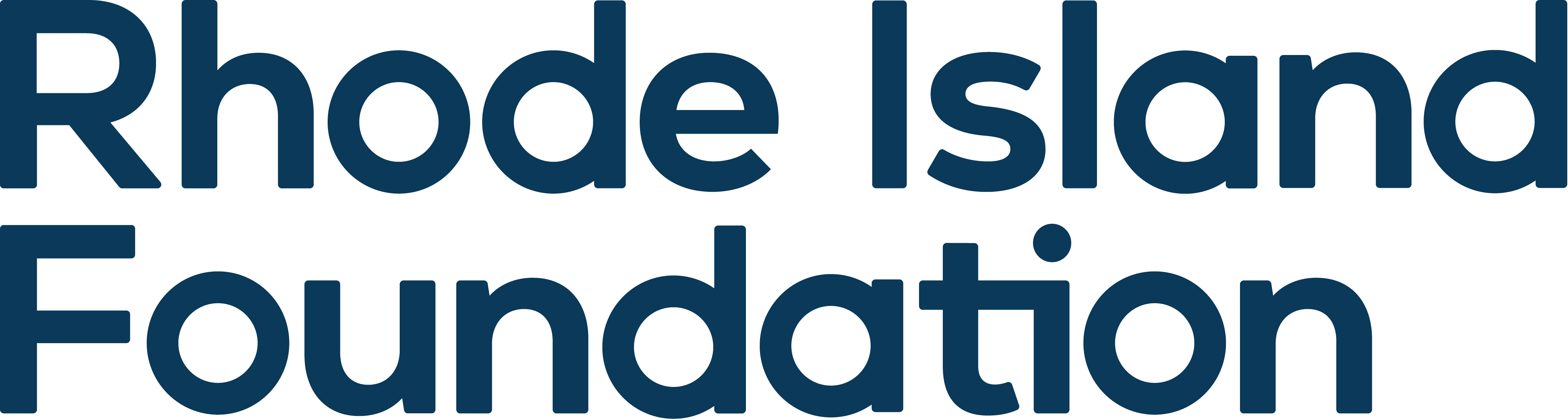 Rhode Island Foundation Typographical Logo in Blue
