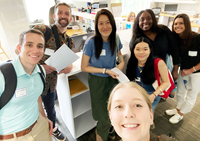 group of students taking a selfie